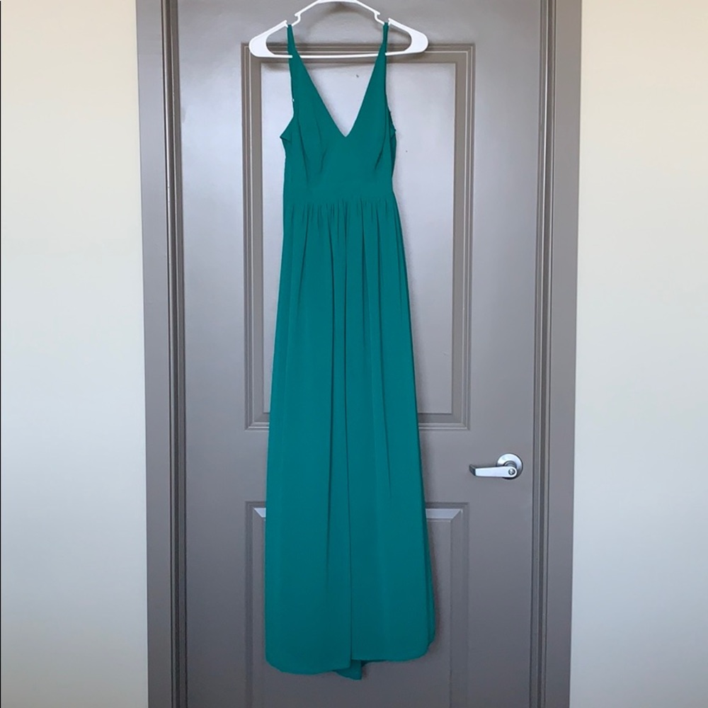ASOS Green V-Neck Maxi Dress